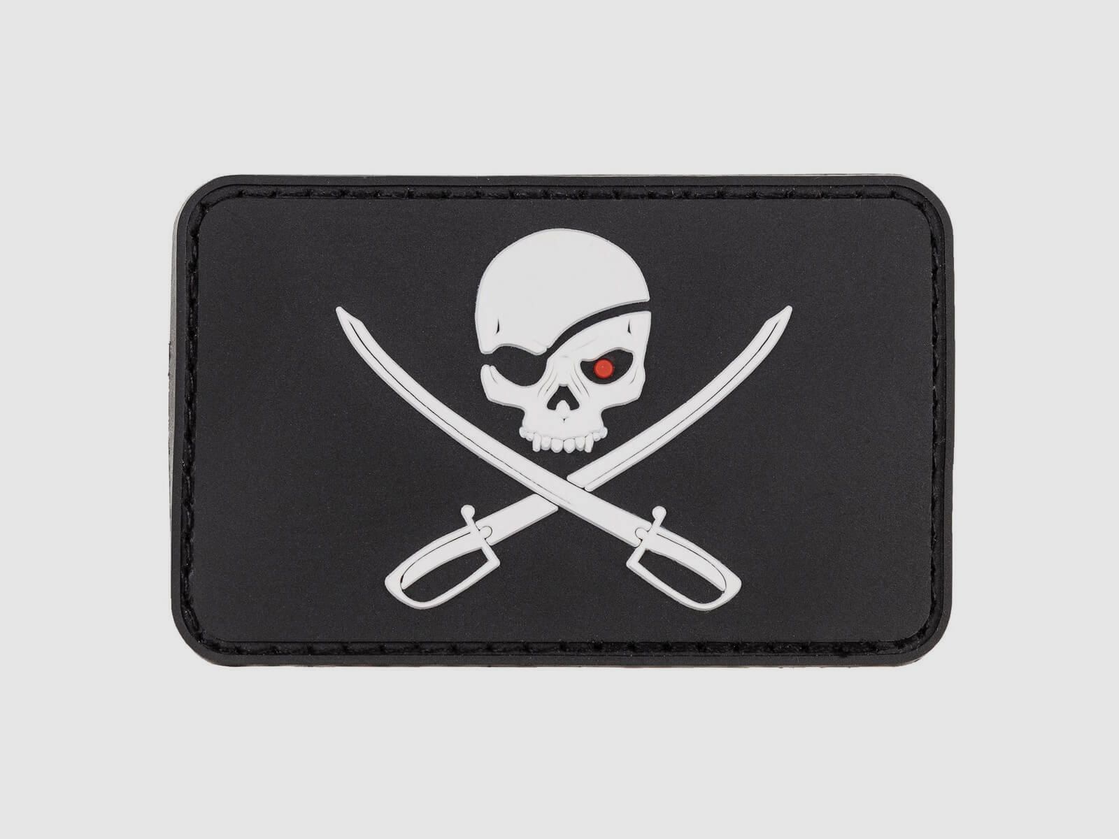 MFH 3D Klettapatch "Skull with Swords", schwarz