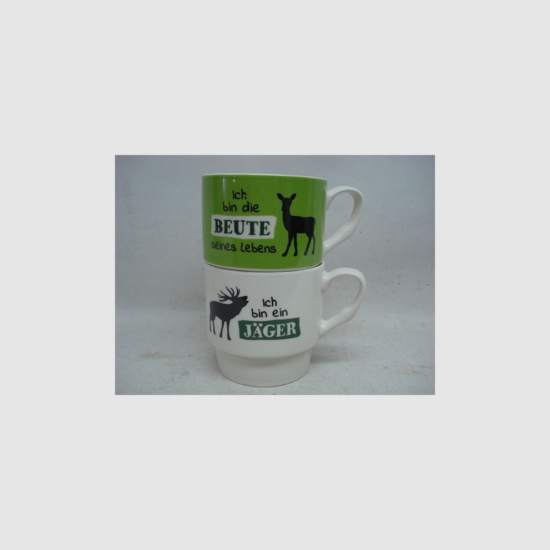 Stapeltasse witzig 2tlg. - Porzellan