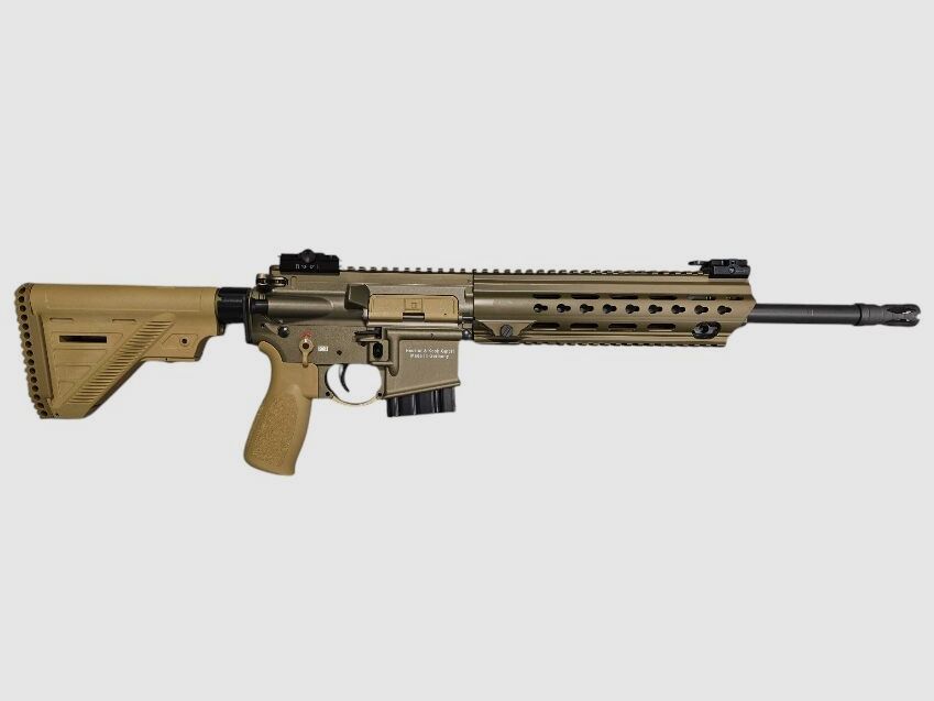 HK Heckler & Koch Selbstladebüchse MR 223 A3 kurzer Handschutz SANDFARBEN Kal. .223 Rem 14,5" sportlich nicht zugelassen UVP: 3125€ MR223