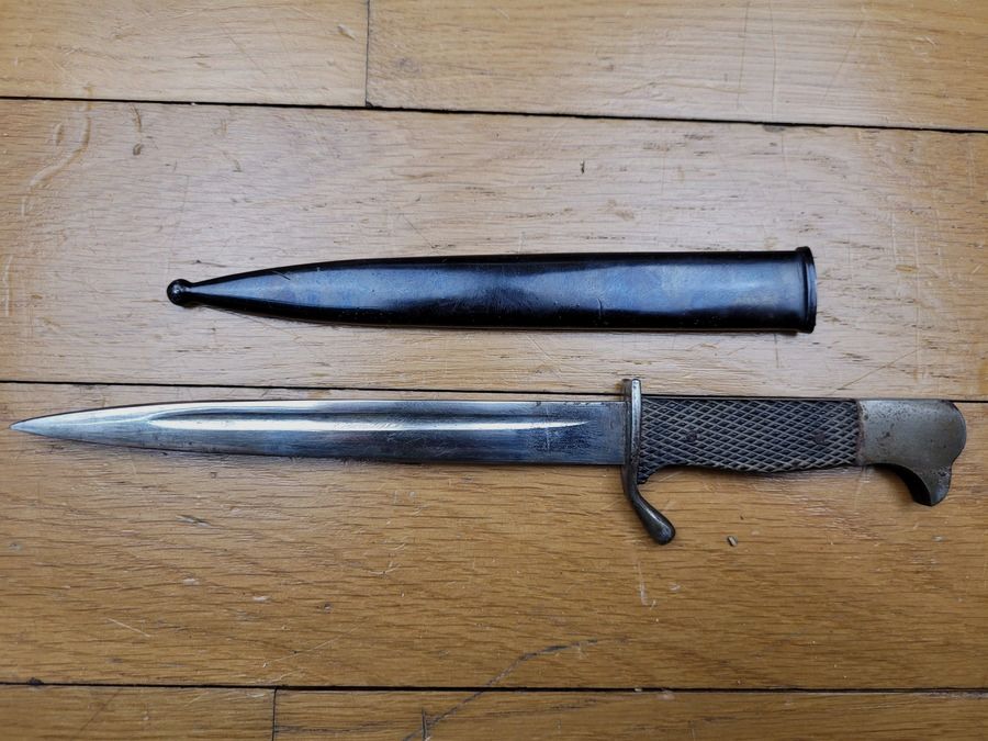Schöner und seltener Papiermesser Deutsches Kaiserreich in Form eines KS 98 – Erster Weltkrieg 14/18 – Hornschalen – BE+ / TBE, Bild 5 von 7