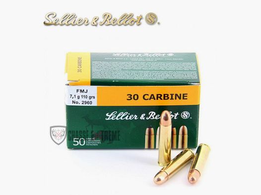50 Patronen S&B Kal. 30 Carbine 110gr FMJ