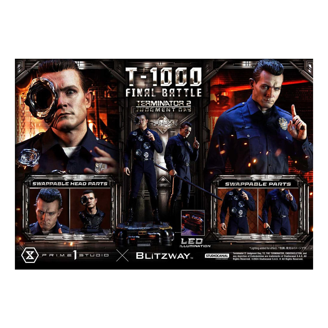 Terminator 2 Museum Masterline Series Statue 1/3 T-1000 Final Battle Deluxe Version 73 cm | 42980
