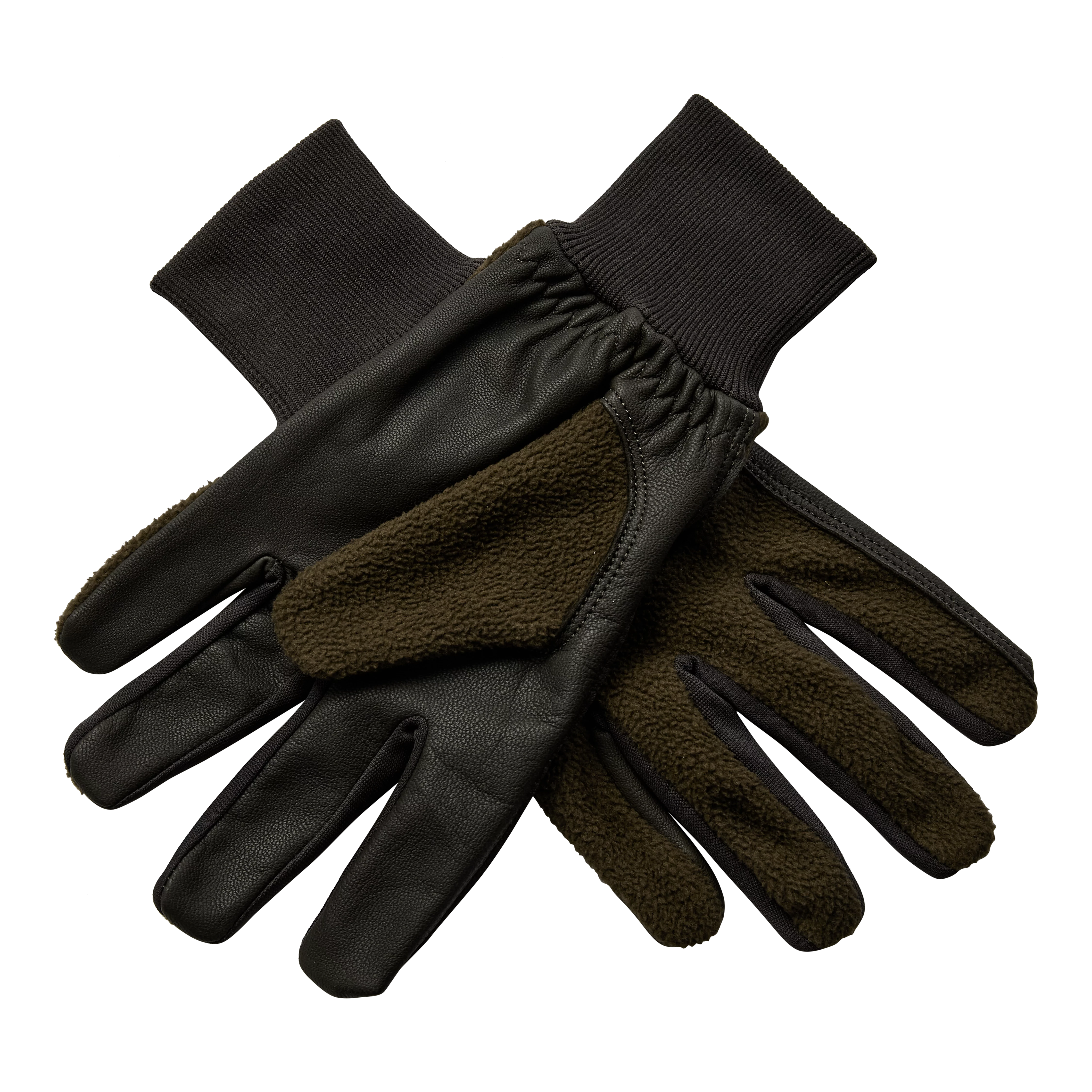Gants en polaire avec cuir - Art Green, image 2 sur 2