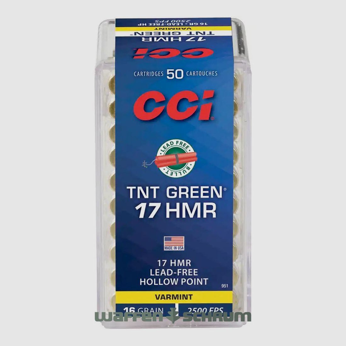 CCI TNT Green HP 16grs. - 1,0g .17HMR