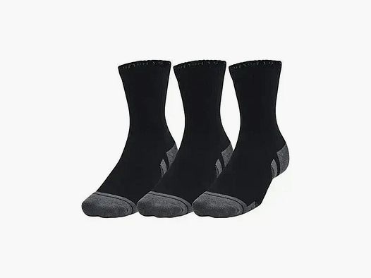 Under Armour Mid Crew Socks Cotton 3-Pack - Black / 48-50.5