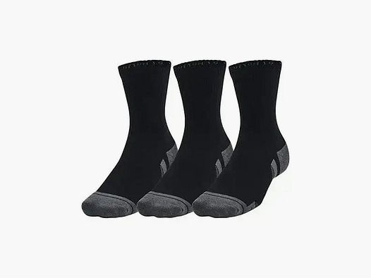 Under Armour Mid Crew Socks Cotton 3-Pack - Black / 48-50.5