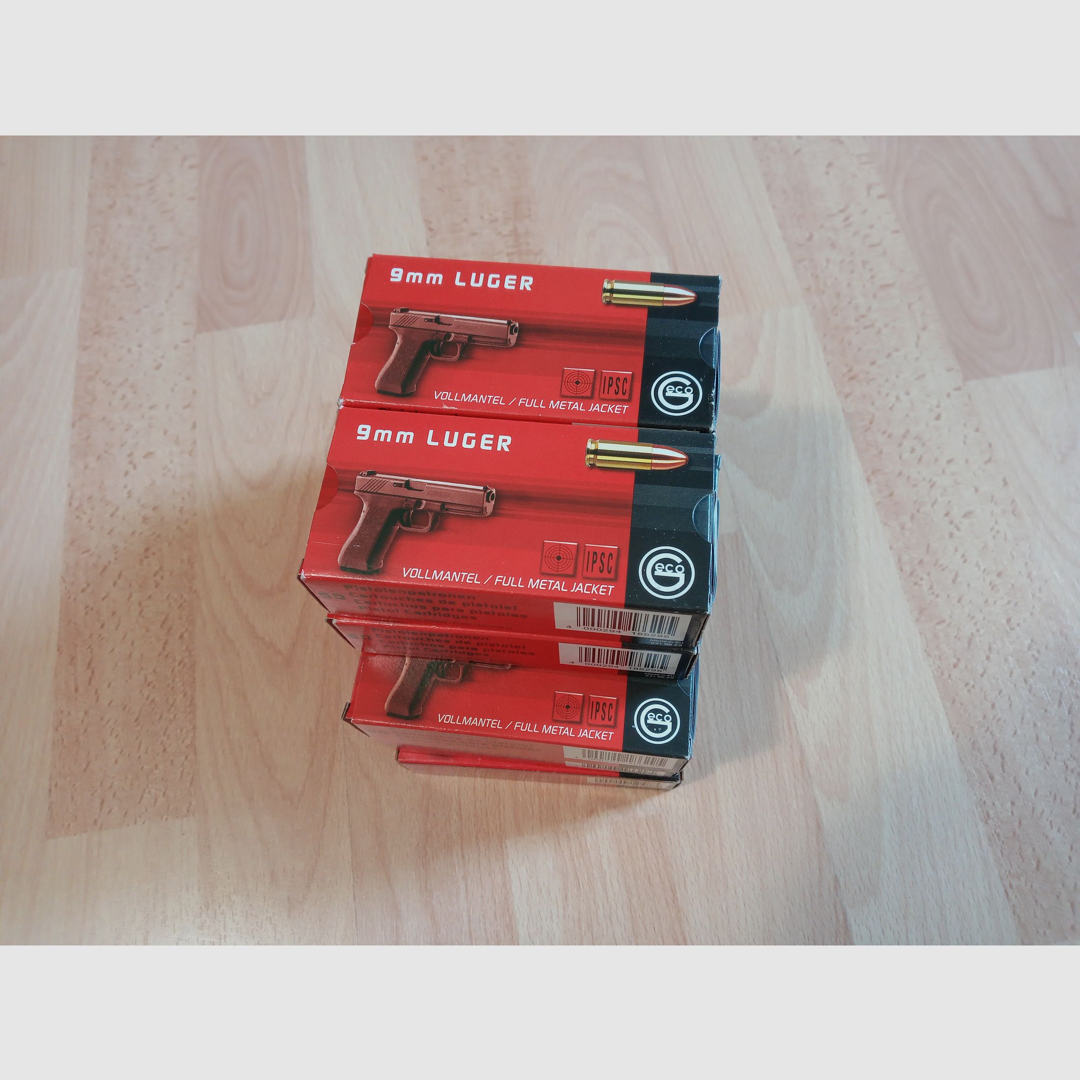 Geco 9mm Luger FMJ Munition 124gr (8,0g) 13 Packungen