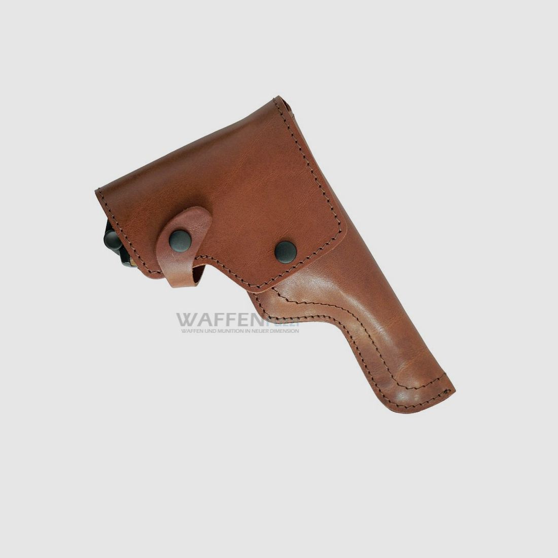 Funda de cuero marrón para pistolas P08 con lazo para cinturón