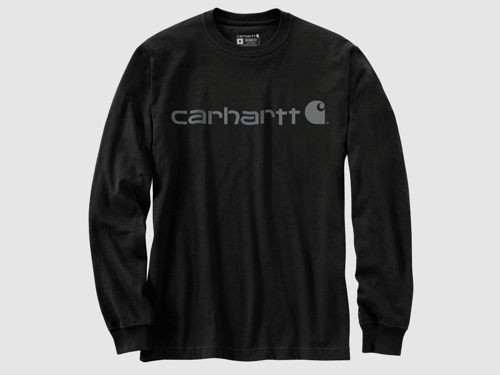 Carhartt Dearborn Relaxed LS Logo T-Shirt Men Black/Gray XL