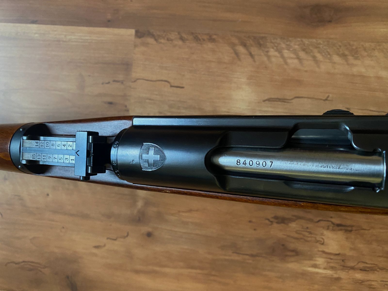 Liquidazione della mia collezione: carabina a ripetizione Schmidt Rubin Model K31 calibro 7,5x55 con baionetta