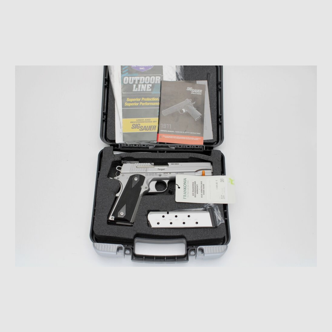 Pistole SigSauer 1911 Stainless Target 45ACP inkl Koffer #:15475 Pfandversteigerung 17.7.25