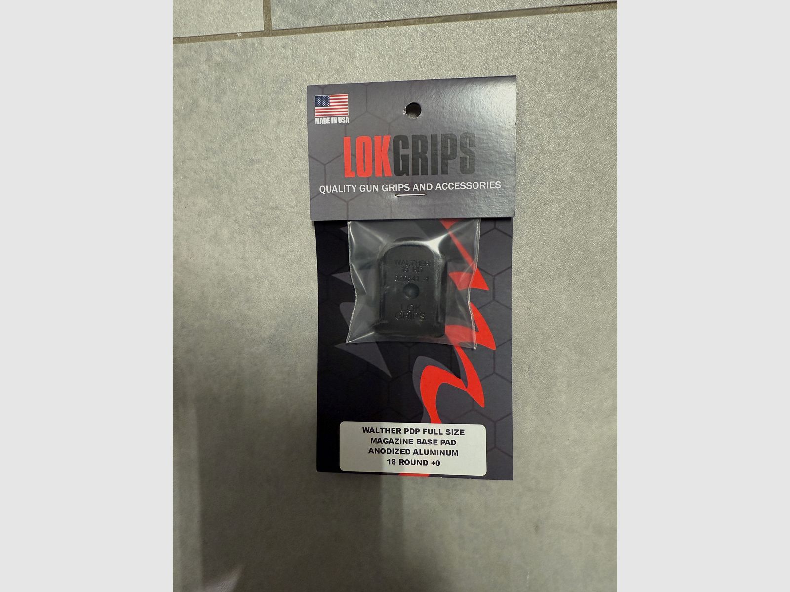 Podstawa magazynka Lok Grips do Walther PDP Full Size Aluminium 18 nabojów +0