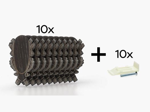 10x bouclier trophée pour chevreuil sculpté foncé (chêne 4)