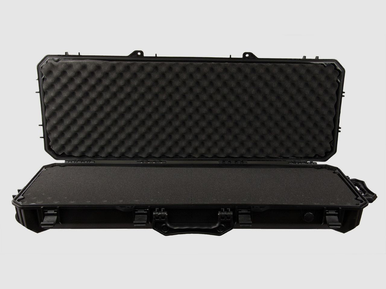 Gewehrkoffer Transportkoffer ASG Tactical 103 x 34,5 cm Kunststoff Schaumstoffeinlage 4 SchnappverschlĂĽsse Kofferrollen schwarz