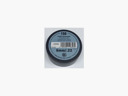 RWS 6 MM FLOBERTPATRONENEN SPITZKOPF 150 STK PACKUNG