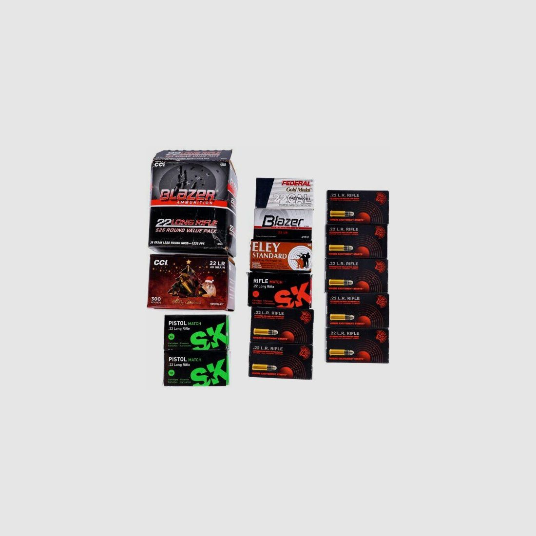 Small caliber rimfire cartridges .22lfb (1350 shots) GECO/CCI/SK/various.