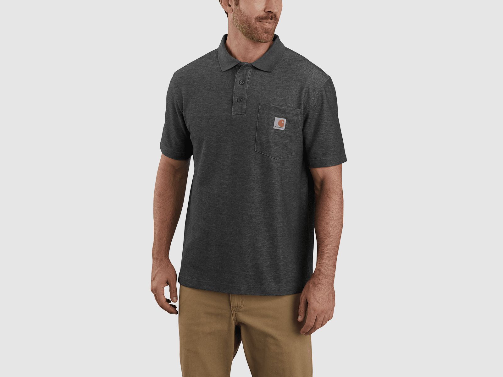 Carhartt Loose Polo Men Carbon Heather XS