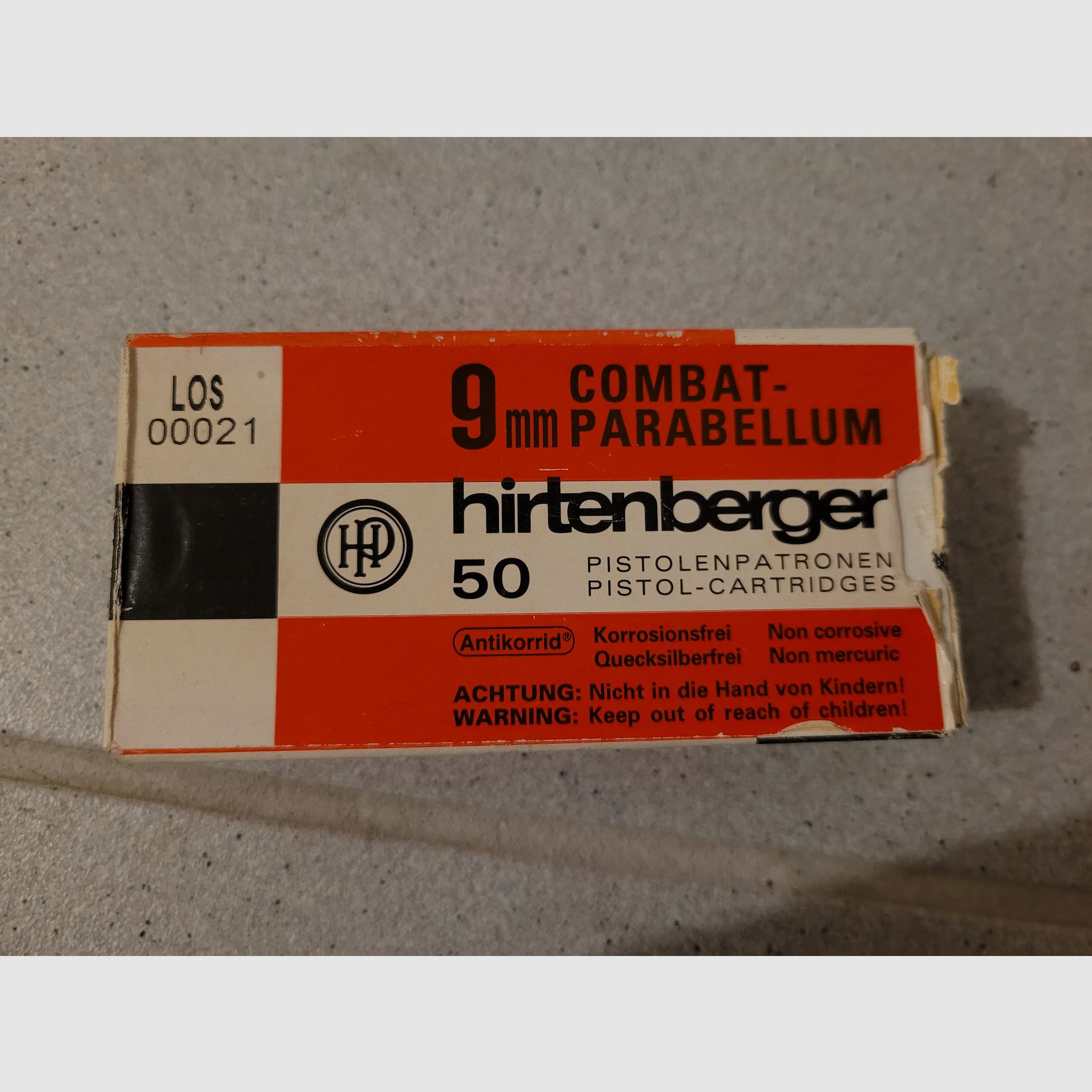 50 Schuss VM FMJ 9x19mm 9mm Luger Parabellum von Hirtenberg