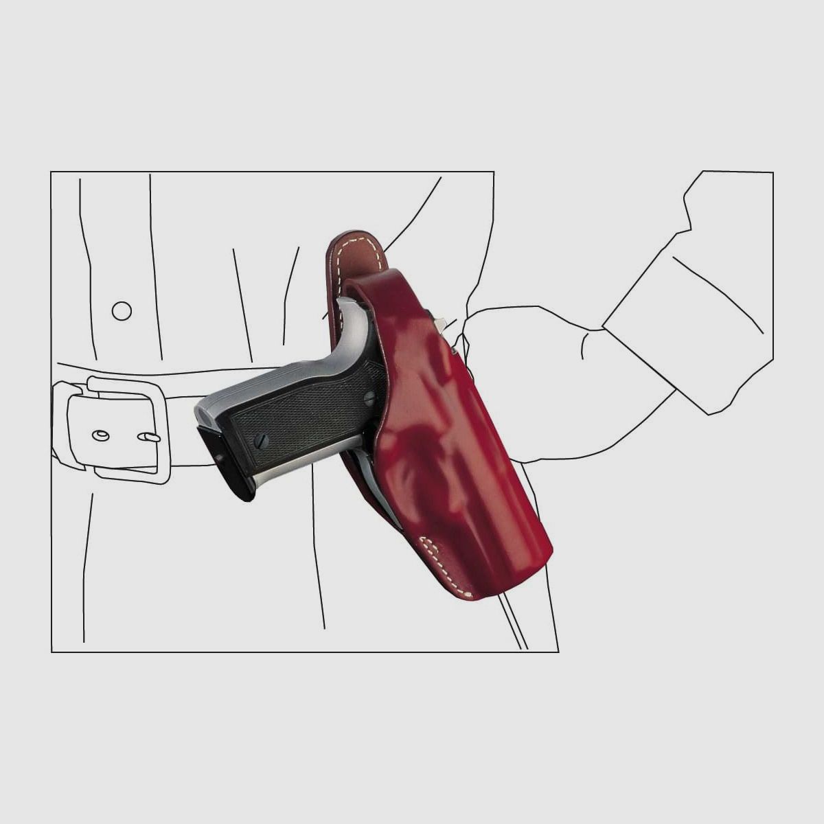 Schnellziehholster mit drei Tragepositionen Beretta Couguar 8000,Sig Sauer P228/229/P220/226,Tanfoglio Force Comp.-Braun-Linkshänder