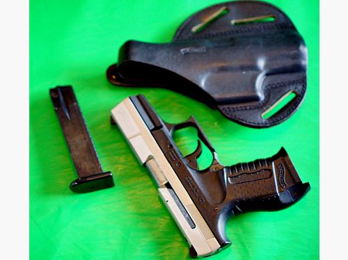 Walther P99 Schreckschuss Pistole 9mm P.A.K. bicolor (762) mit Lederholster