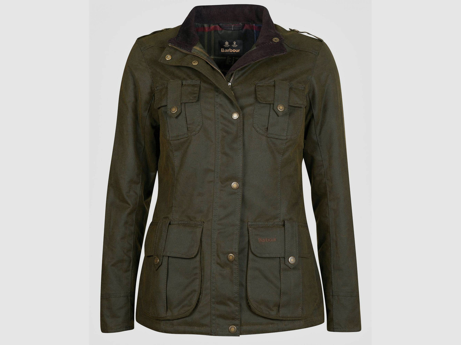 Barbour Damen Wachsjacke Winter Defence, Farbe Olive 36