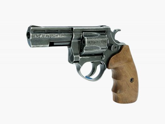 ME 38 Magnum, kal..380 / 9 mm R knal, antiek-uiterlijk, houten grip