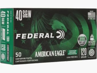 Federal American Eagle Indoor Range Training .40 S&W 120GR IRT 50 cartouches