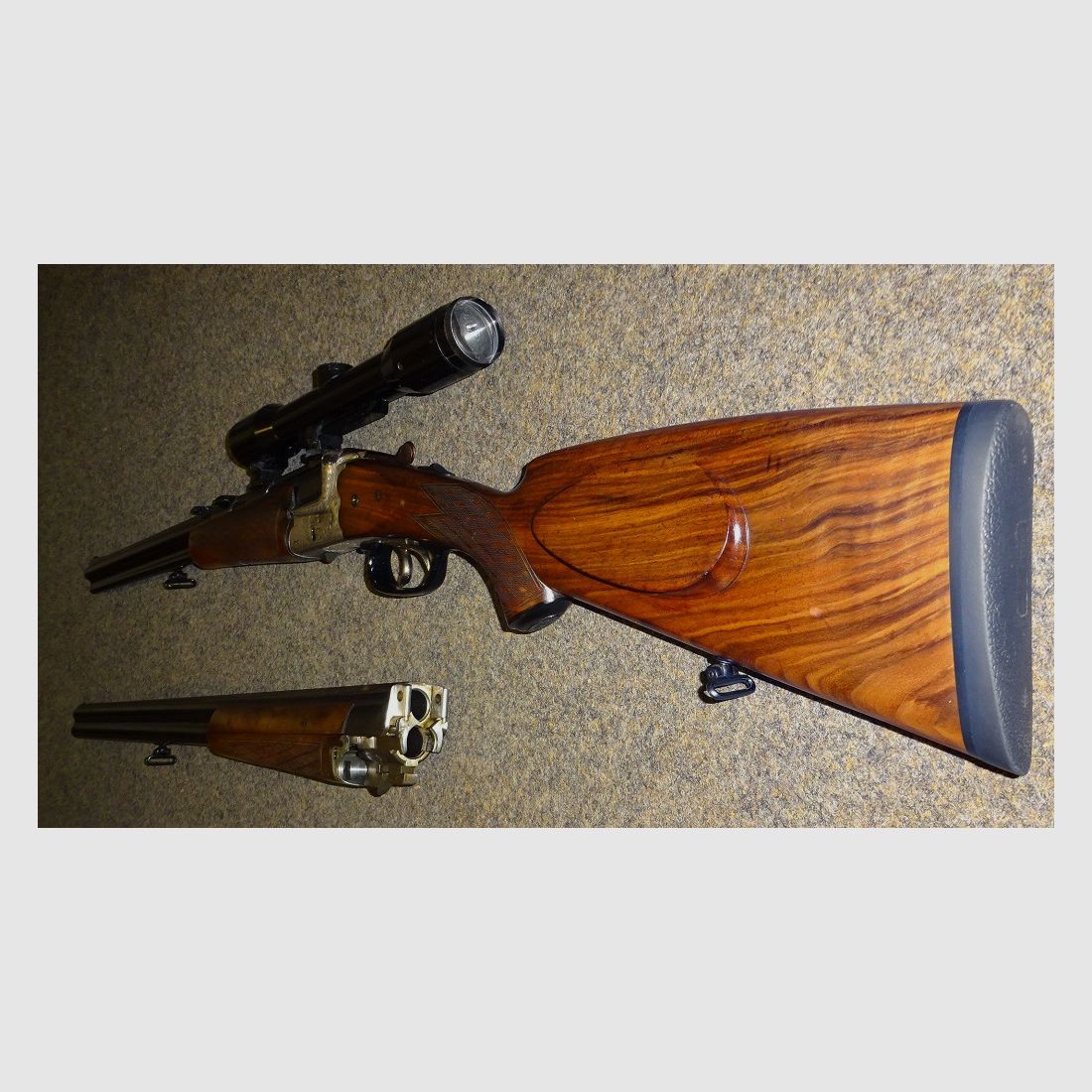 BBF /BDF HEYM Mod. 88 7x57R +16/70 con canna intercambiabile su BDF 16/70. Con "Kaps" ZF 4 volte. Spedizione in tutta l'UE