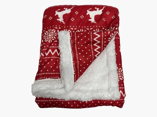 Couverture Noël Sherpa Rouge 100x75cm