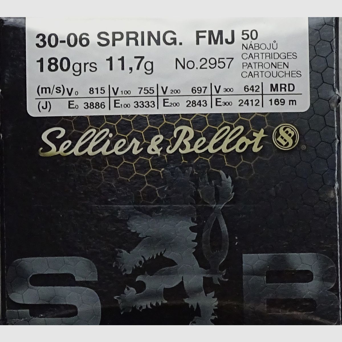 Sellier & Bellot .30-06 Spring. FMJ 180grs - 400 rounds