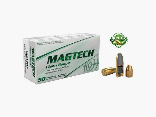 Magtech Munition Kaliber 9x19 mm 124grs CLEAN RANGE - Box mit 50