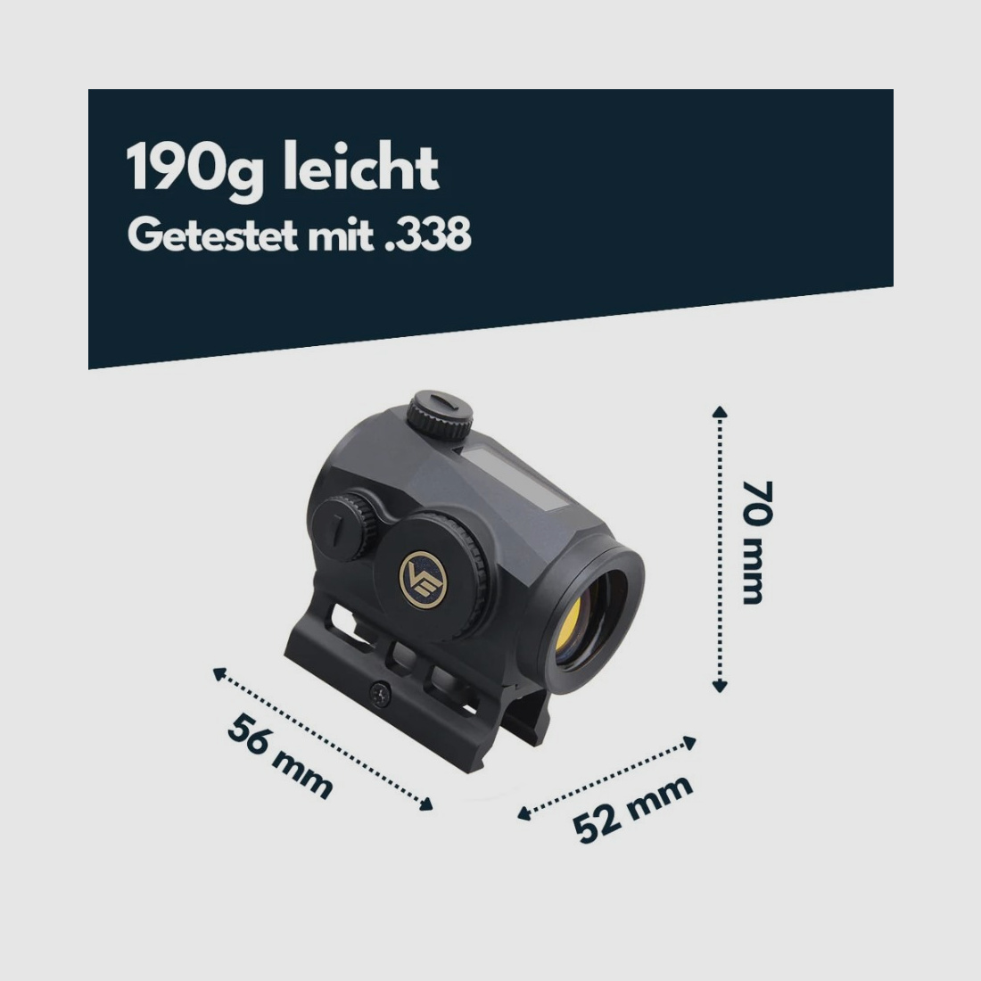 Vector Optics Scrapper 1x25 SOL Solar Leuchtpunktvisier SCRD-SM46 Red Dot Visier Jagd PCC Sport IPSC
