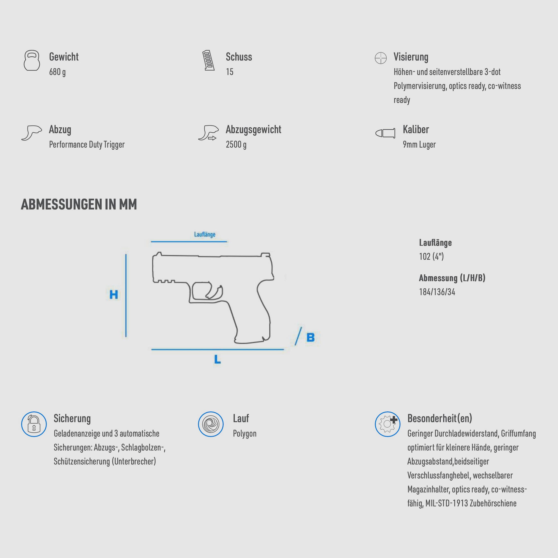 WALTHER PDP F-SERIES 9x19 4" 15R OR INT Pistole 9mm Luger