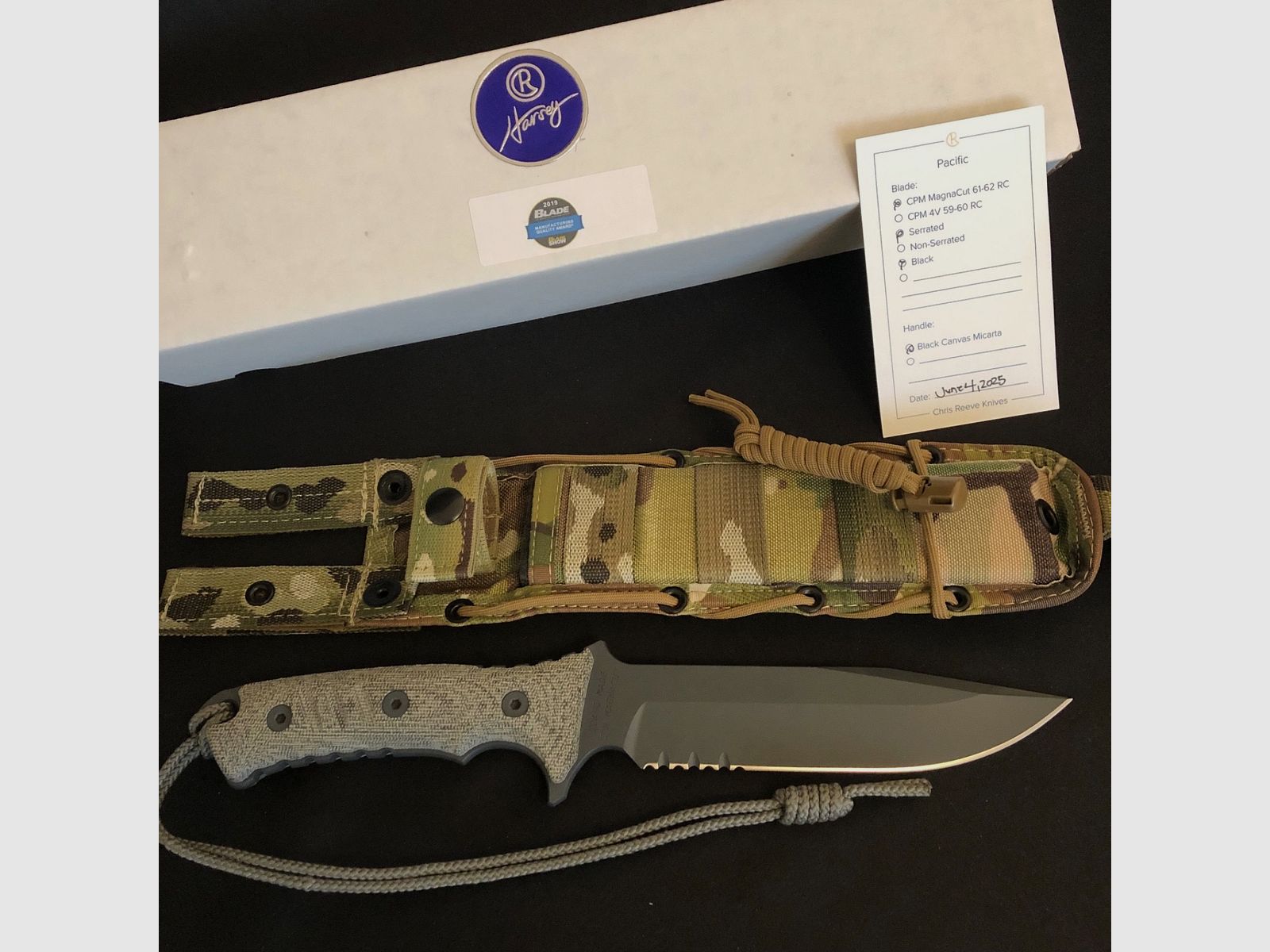 Chris Reeve Knives Pacific Serrated Black/Camo CPM Magna Cut