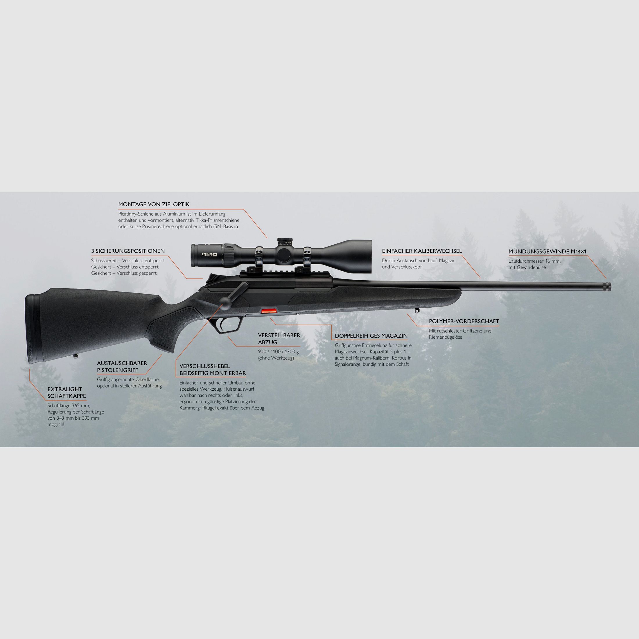 Beretta BRX1 Synthetic Black .308 Win LL51cm Geradezugrepetierbüchse M14x1