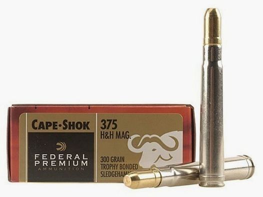 Federal Premium Safari Trophy Bonded Sledgehammer Solid .375 H&H Mag. 300GR bonded FN 20 cartridges