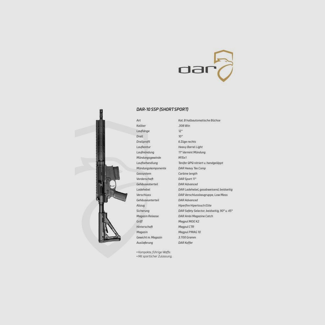 DAR-10 SSP | Short Sport | AR10 – 12″