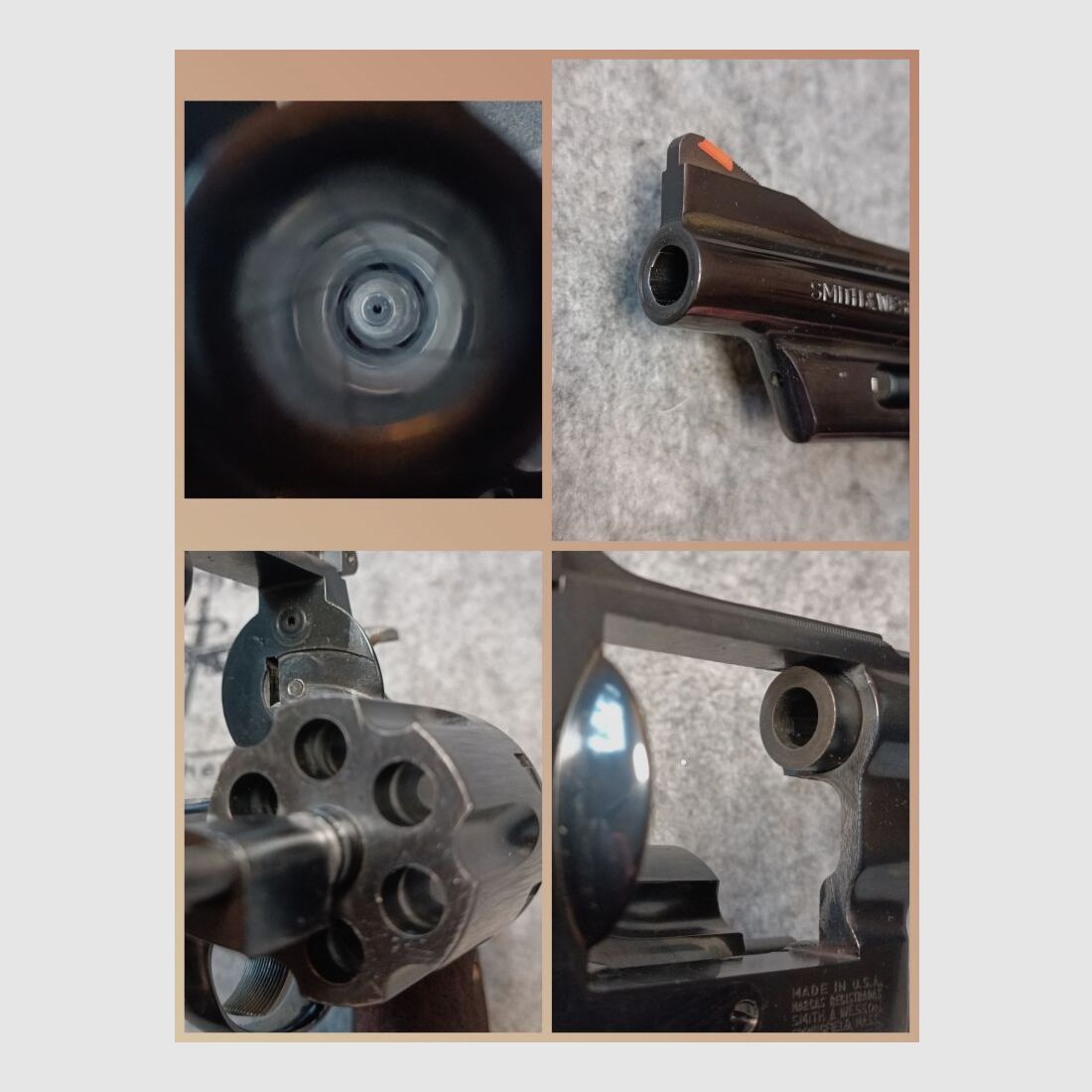 Smith & Wesson Mod. 27-3 Brüniert mit punzierten Holzgriffschalen