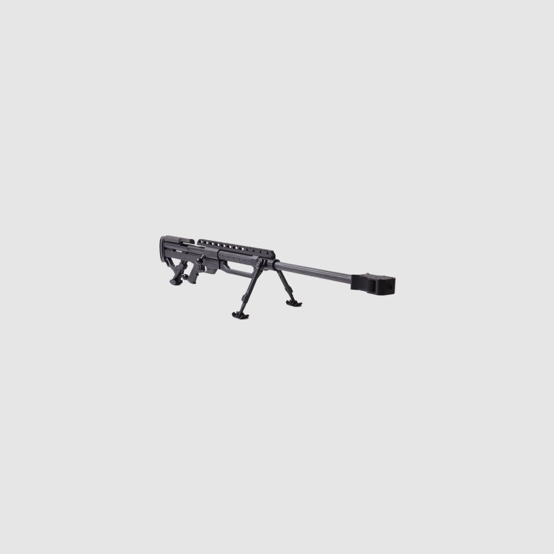 FORTMEIER M2002 TAKE DOWN ist das Ergebnis eines modularen Projekts: leicht zerlegbar (Lauf- und Verschlussgruppe), ohne den Einsatz von Zubehör. Das schwenkbare Zweibein ist in der Mitte der Laufachse befestigt.