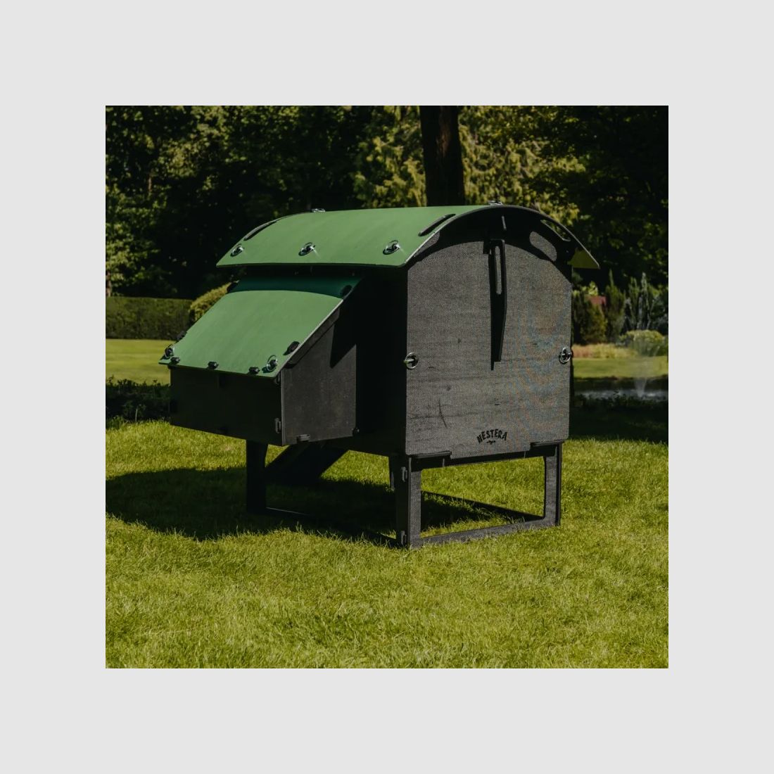 Gallinero elevado de plástico reciclado, para 5 gallinas estándar o 9 enanas, imagen 5 de 9