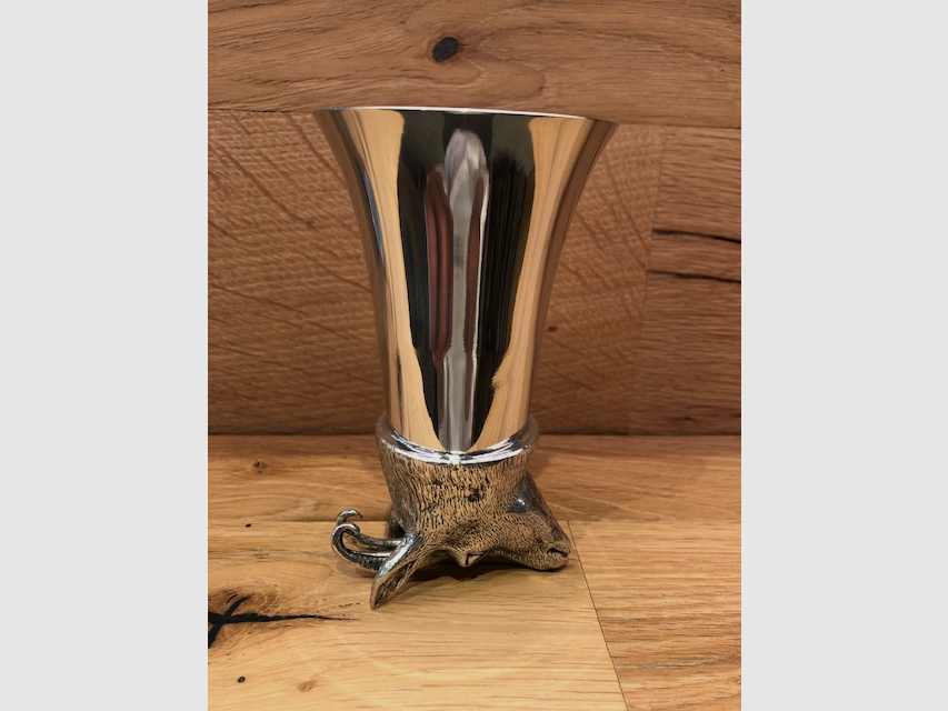 Jäger Becher aus Zinn – Gemse – 13cm, Bild 2 von 3
