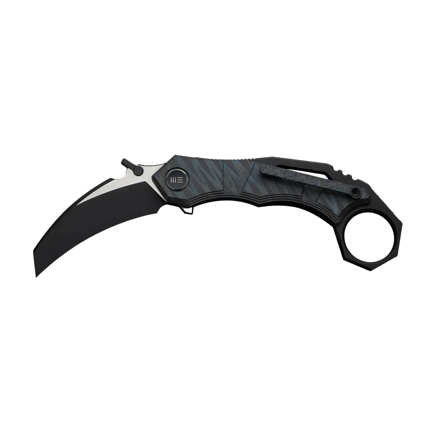 WE Knife Tayra M390 Tiger Stripe Titanium Black Stonewashed