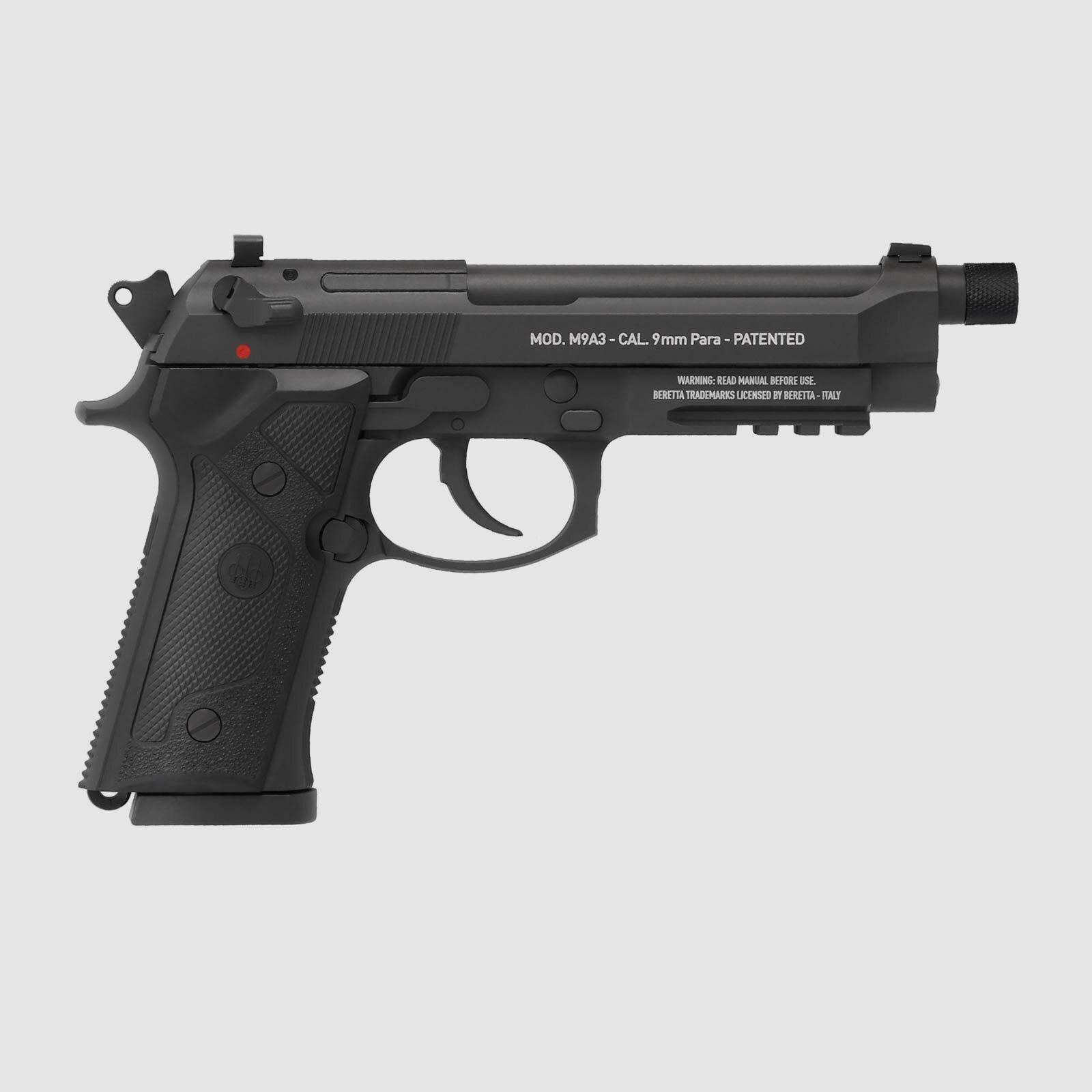 Luftpistolenset Beretta M9A3 FM Schwarz 4,5 mm Stahl BB Co2-Pistole Blow Back (P18)