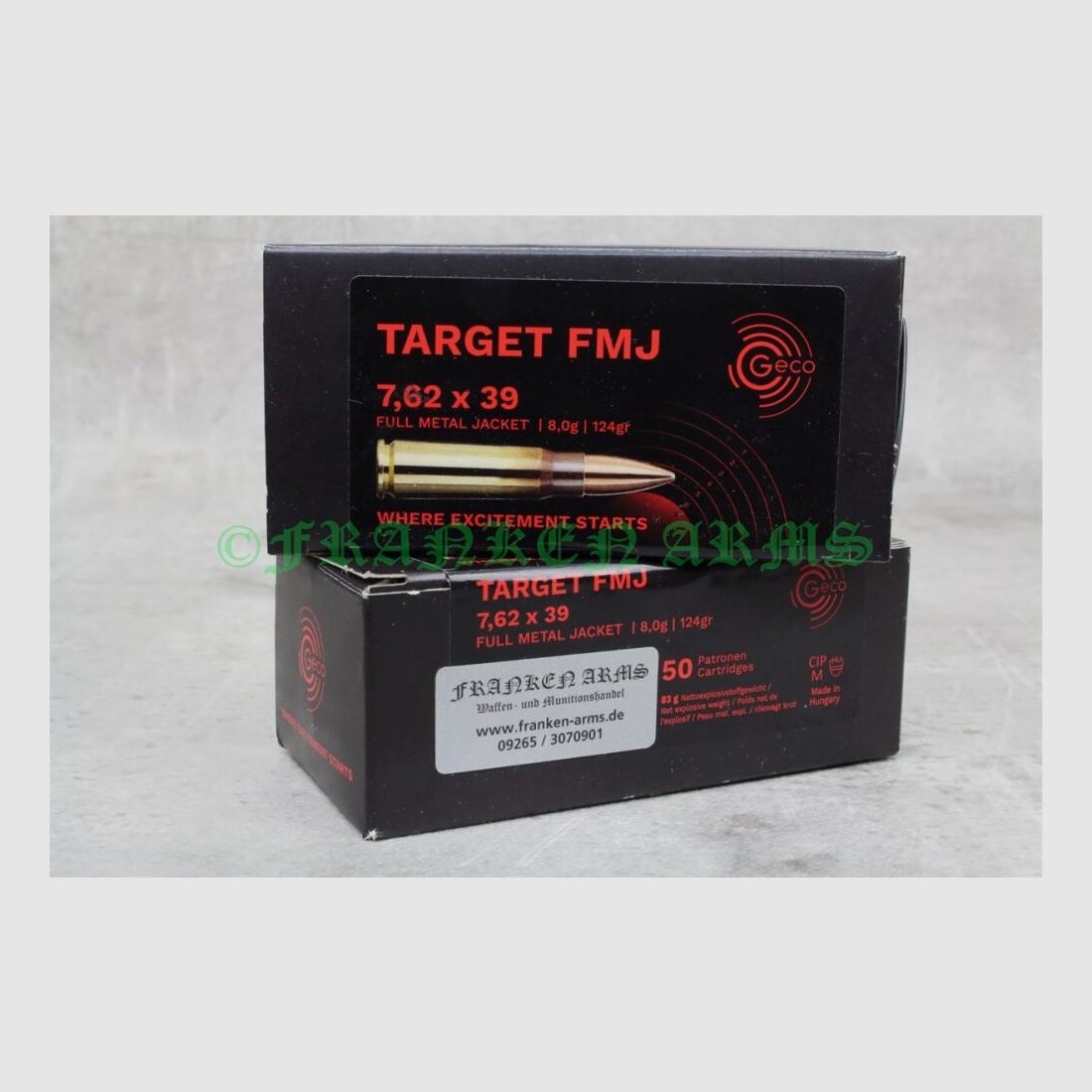 Geco Target 7,62x39 124gr. 8,0g 50 Stück Staffelpreise