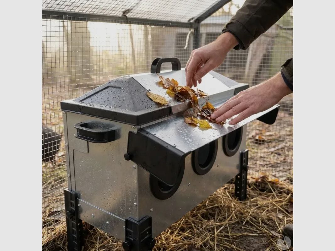 Mangeoire OLBA Robust® 18 kg à 6 ouvertures anti-gaspillage, image 1 sur 15