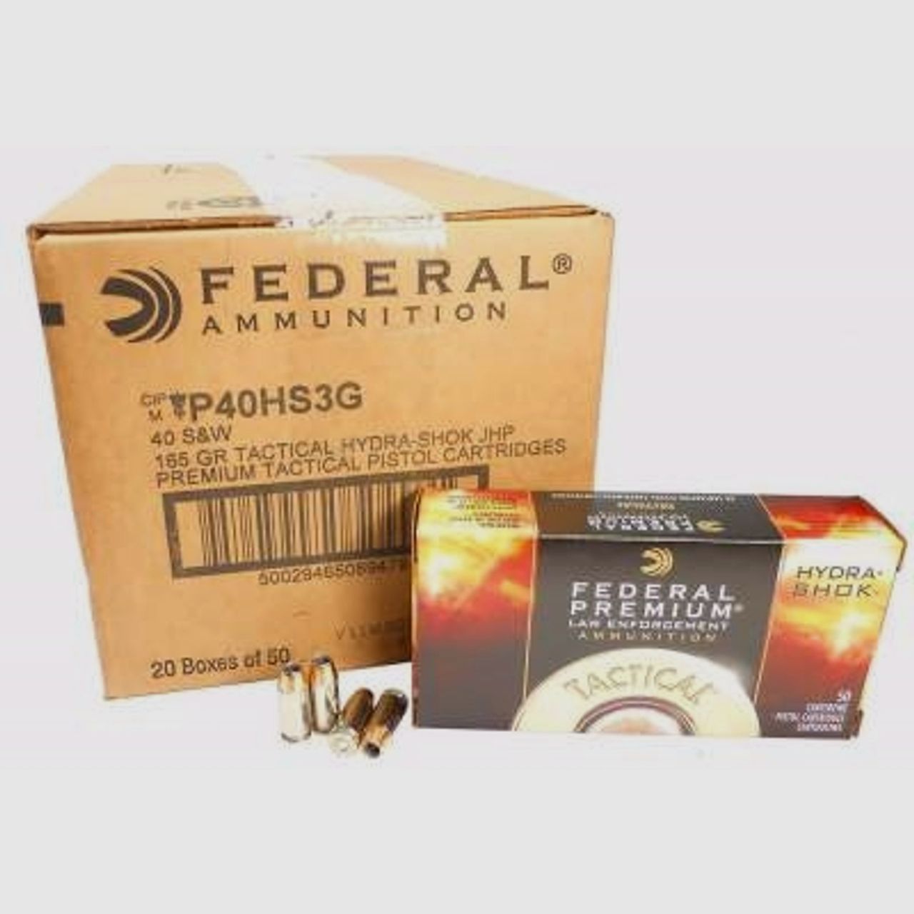 Federal Premium Tactical Hydra-Shok .40 S&W 165GR JHP 50 cartridges
