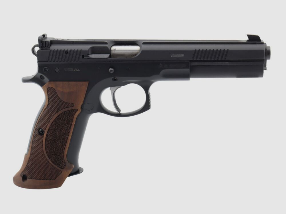 Waffen Oschatz Sport II SA 6" Longslide Matchpistole Nussbaum Matchgriff original von Waffen-Oschatz Stuttgart CZ75