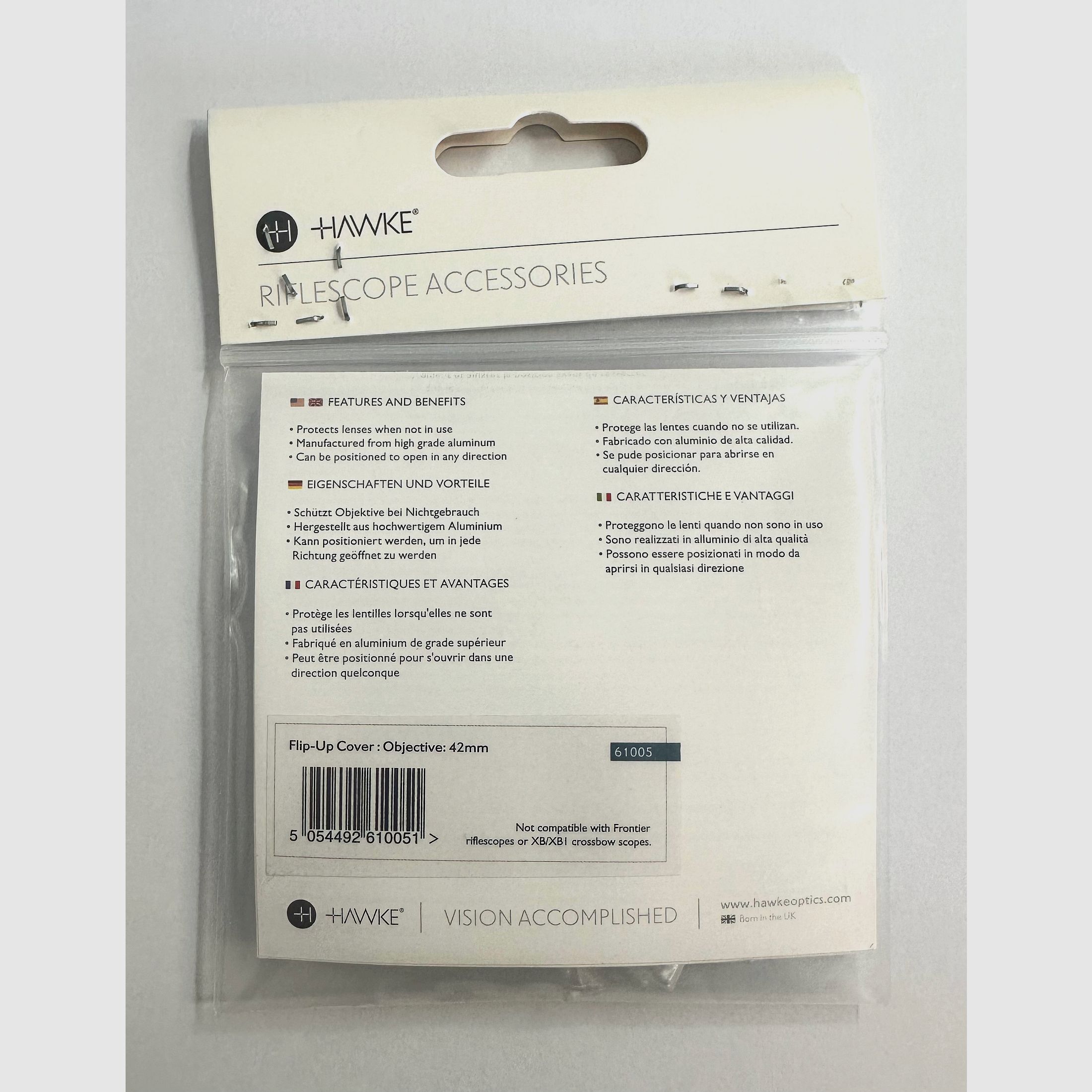 J1907 BWare HAWKE 61005 Zielfernrohr Klapplinsenabdeckung für 42mm Objektive