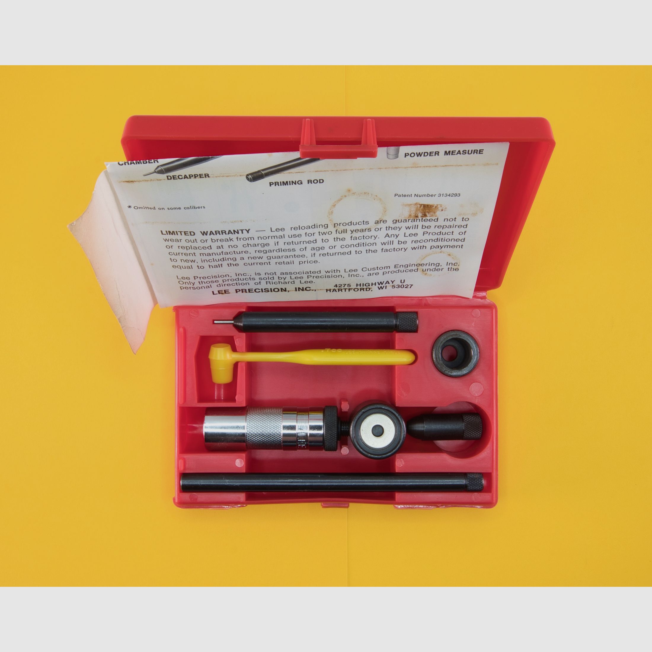 Conjunto de matrices de recarga manual Vintage LEE Lee Precision 90263 Classic Loader Calibre 45 Colt / 45 Long Colt