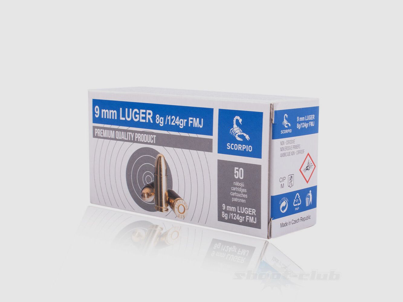 STV FMJ 124grs Patronen 9mm Luger 8,0g - 50 Stück